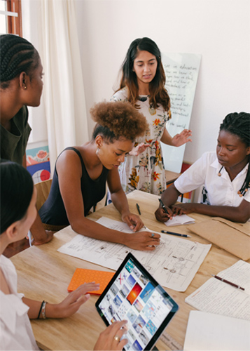 A group of nonprofit employees at an effective meeting